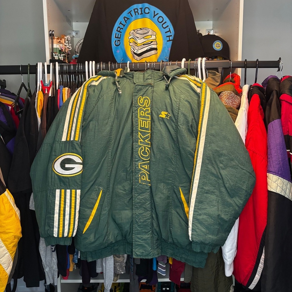 Vintage Green Bay Packers Starter NFL Pro Line Hooded Jacket 90s